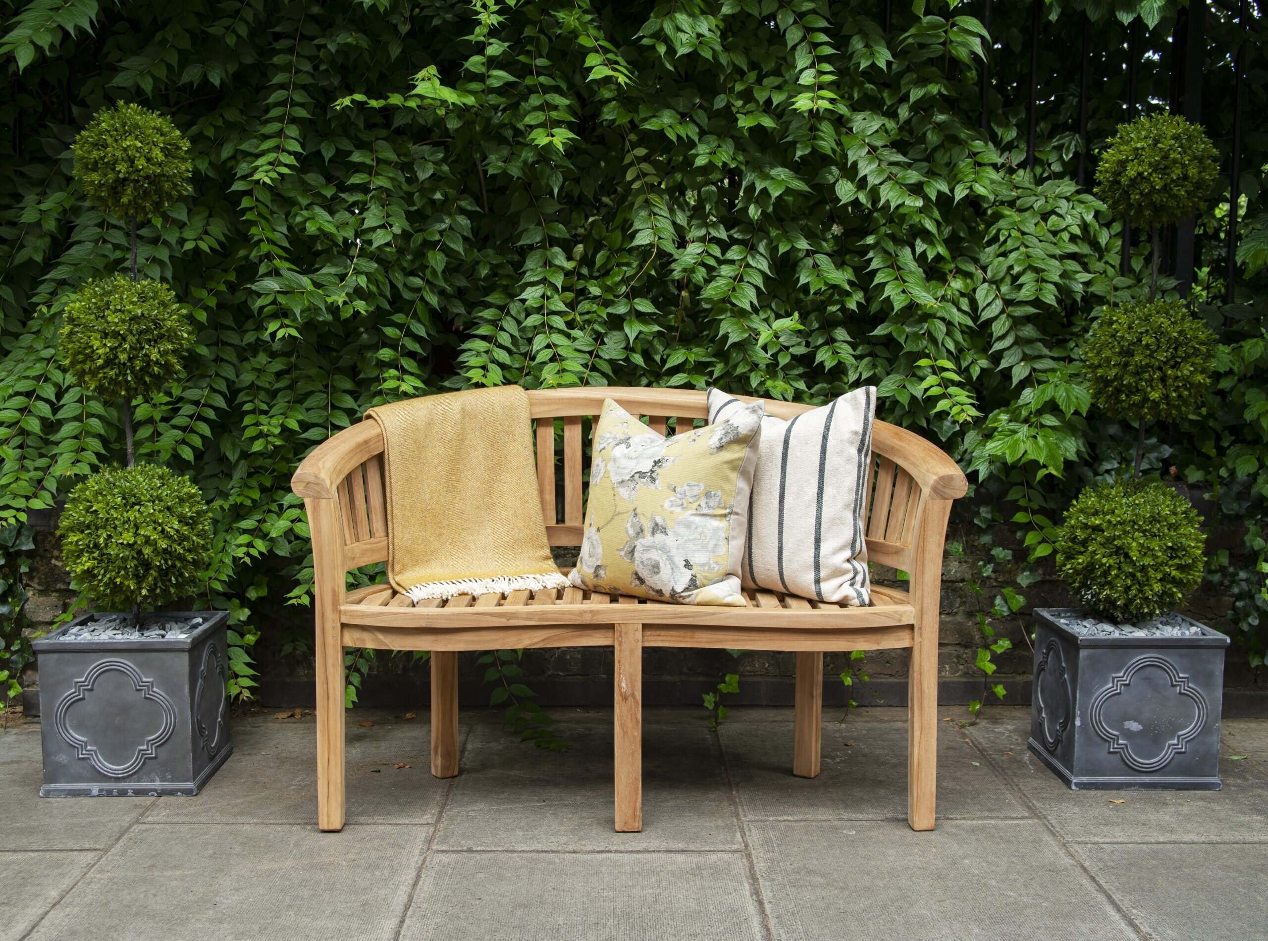 Varberg Curved 2 Seater Wooden Bench