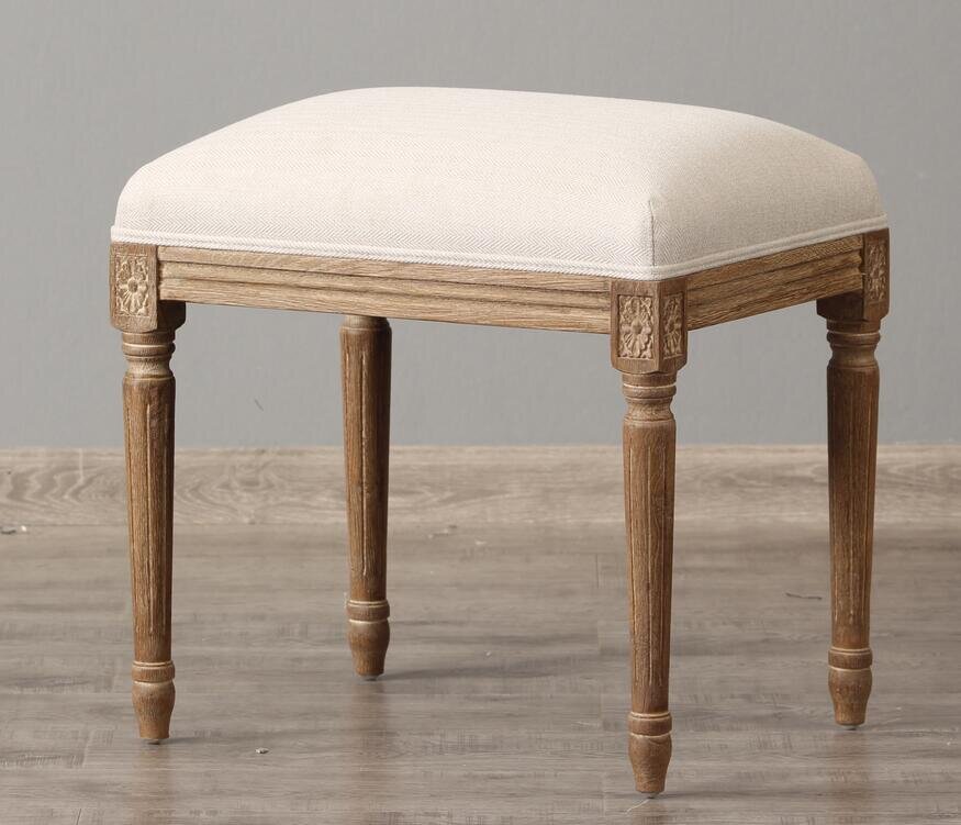 Karlsholm Dressing Table Stool in Arran Linen