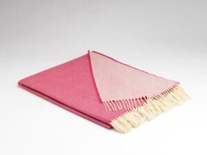 Lambswool Blanket - Raspberry Reversible