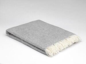 Lambswool Blanket - Grey Herringbone