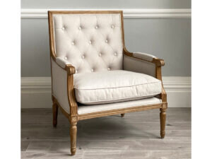 Louis XVI Oak Armchair in Arran Linen