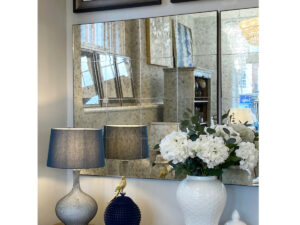 Square Antiqued Glass Window Effect Mirror