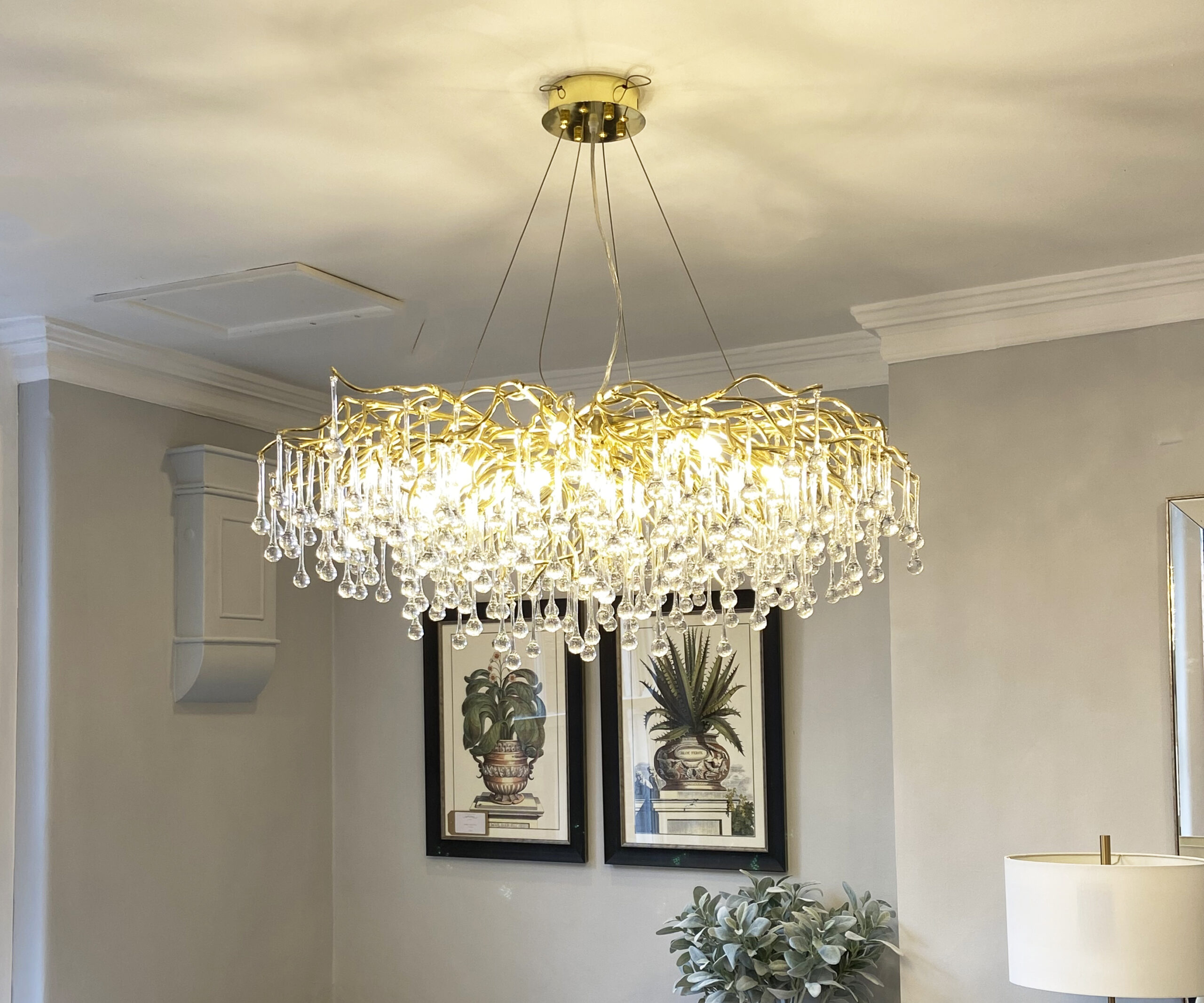 Glass Droplet Chandelier, Small 100cm