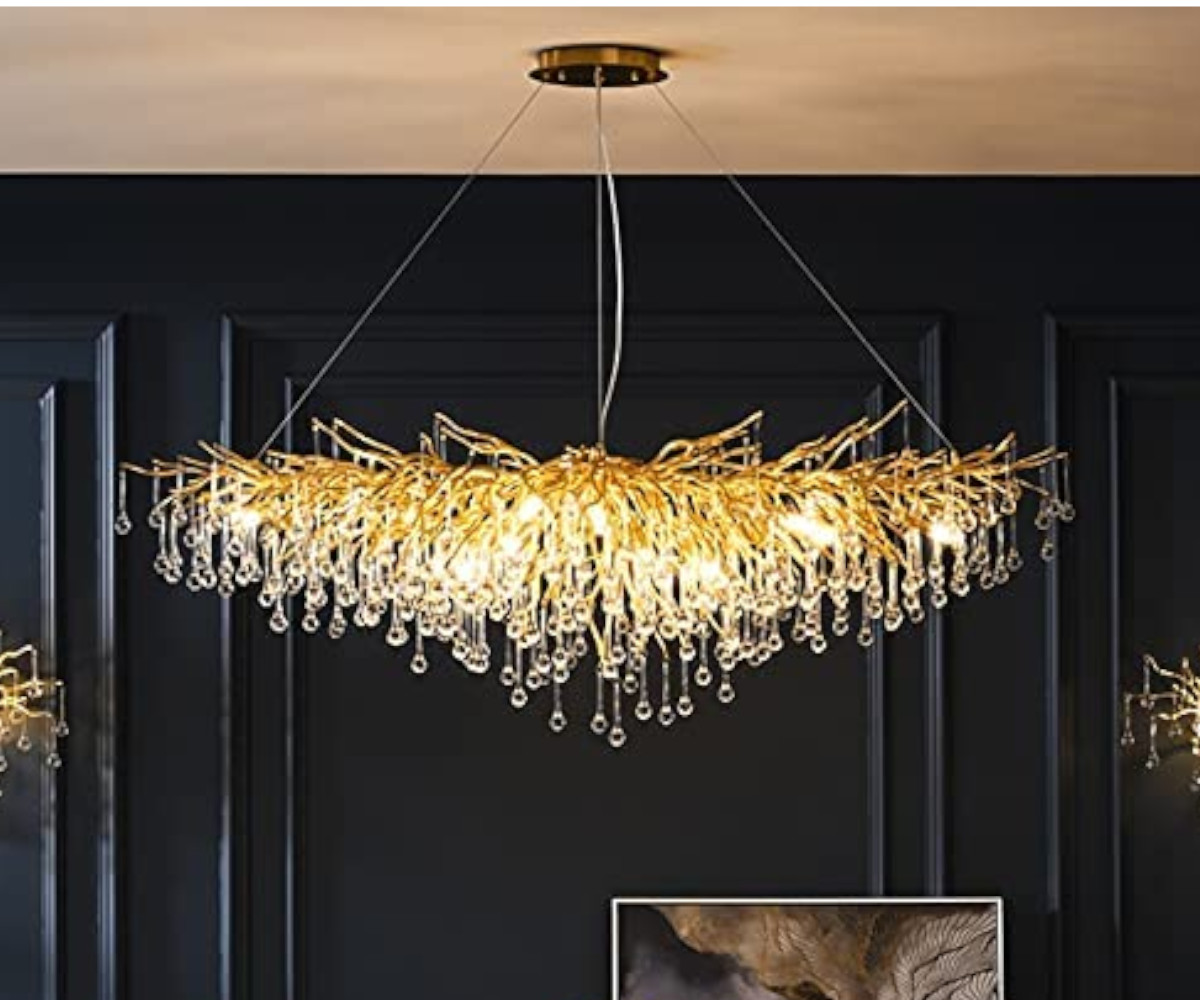 Glass Droplet Chandelier, Large 150cm