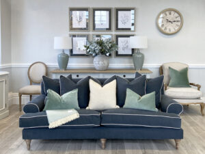 Hamptons 3 Seater Sofa Shown in Bespoke Fabric