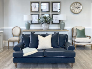 Hamptons 2 Seater Sofa Shown in Bespoke Fabric