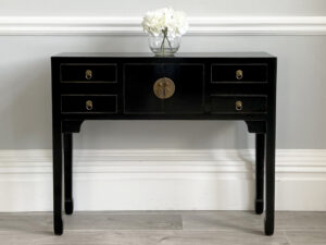 Oriental Style Dali Black Hall Table