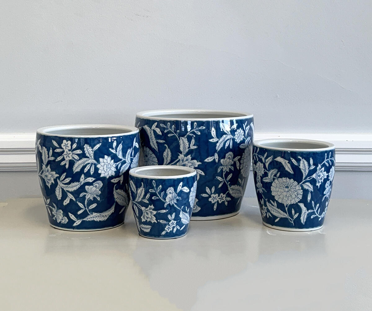 Floral Ceramic Plant Pot - Jasmine