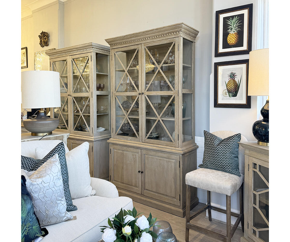 Newport Glass Top Dresser in Light Oak