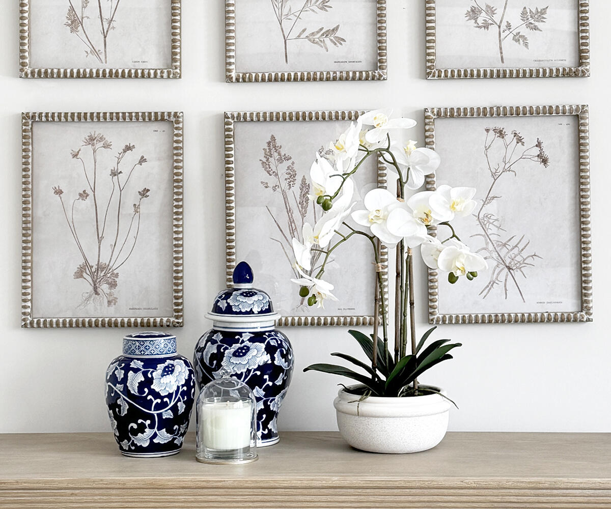 Real Touch Orchid in Cream Bowl, 22.5"