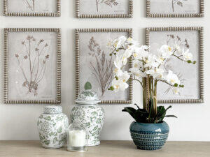 Real Touch Orchid in Teal Pot, 23"