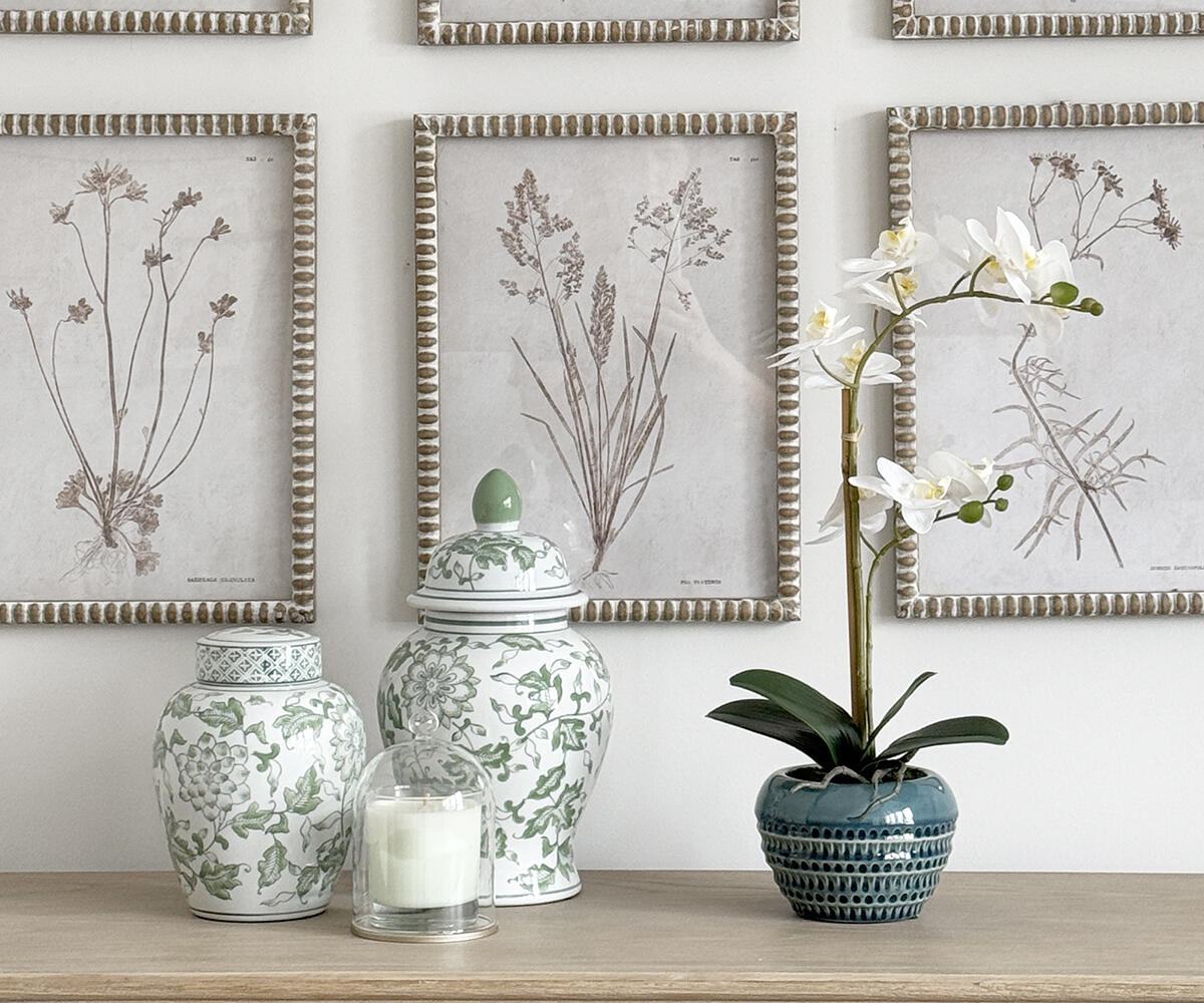 Real Touch Orchid in Teal Pot, 19"