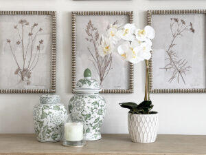 Medium Real Touch Orchid in Cream Pot