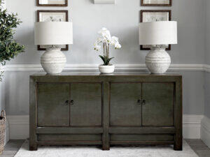 Oriental Style Suzhou 4 Door Sideboard in Moss