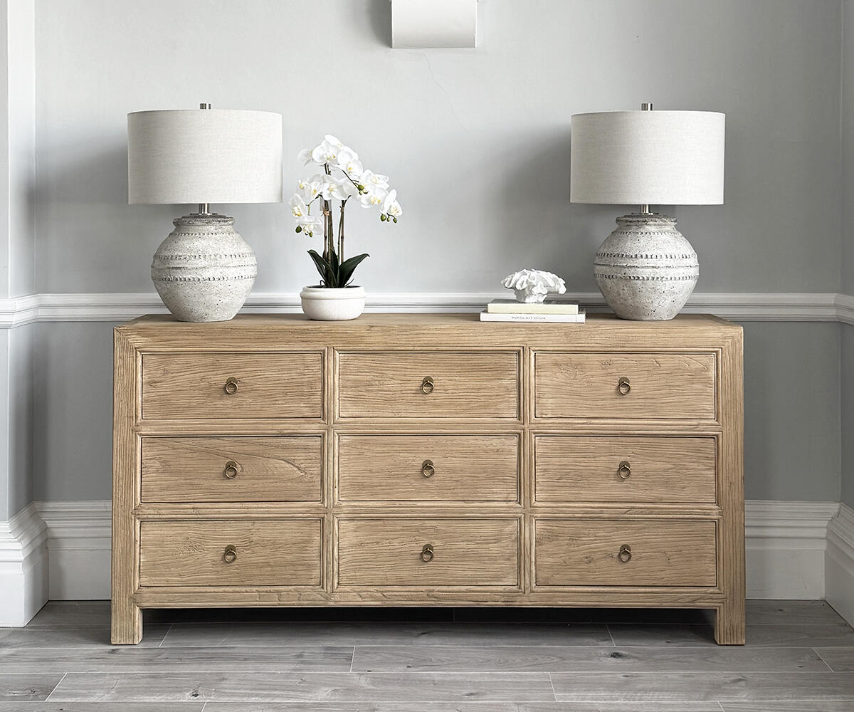 Reclaimed 9 Drawer Sideboard, 180cm