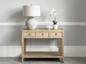 Hampstead Reclaimed Wood 3 Drawer Console Table, 105cm