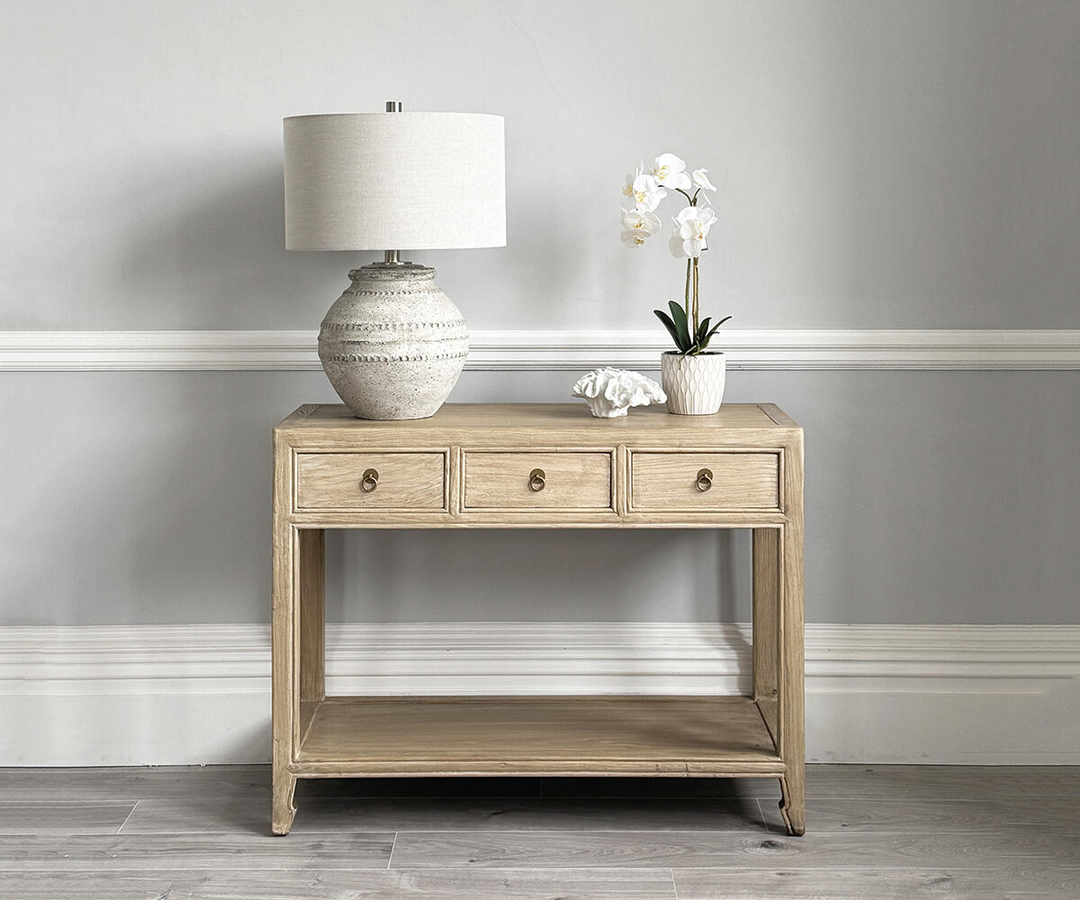 Hampstead Reclaimed Wood 3 Drawer Console Table, 105cm