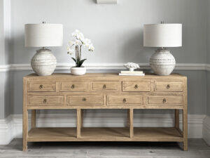 Hampstead Reclaimed Wood 9 Drawer Console Table, 190cm
