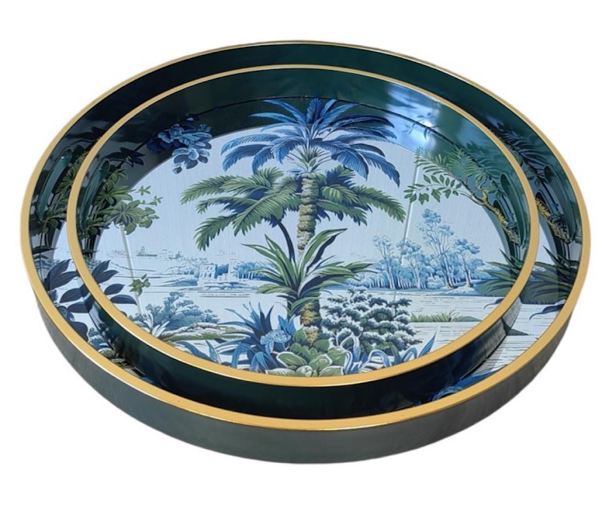 set of 2 tropical vista trays