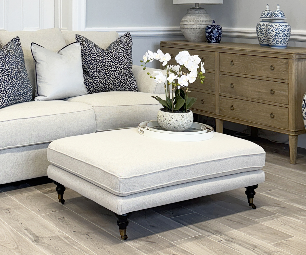 Burford Ottoman in Wheat