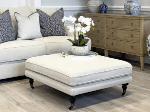 Burford Square Ottoman in Wheat