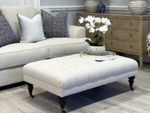 Woodstock Buttoned Ottoman in Wheat