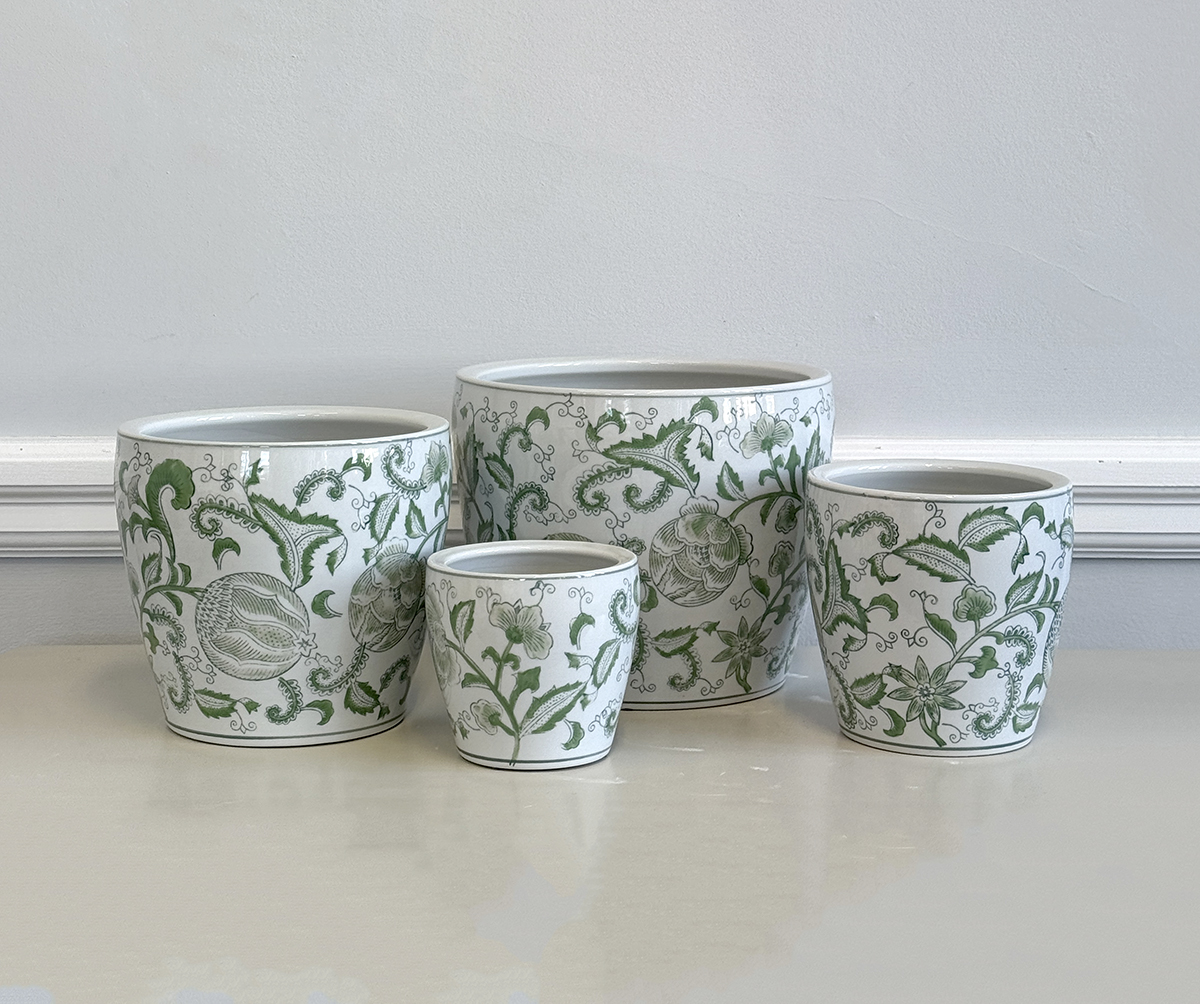 Floral Ceramic Plant Pot - Tropical