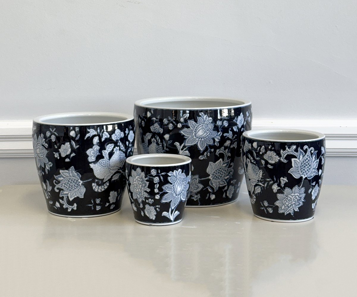 Floral Ceramic Plant Pot - Antibes