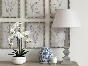 Hector Table Lamp in Cloud Grey with Linen Shade