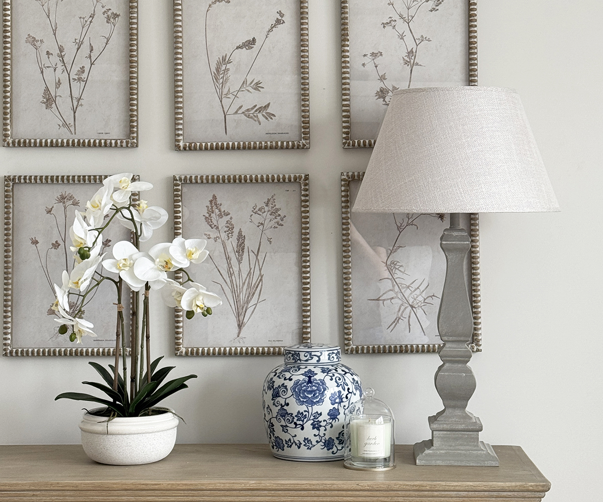 Hector Table Lamp in Cloud Grey with Linen Shade