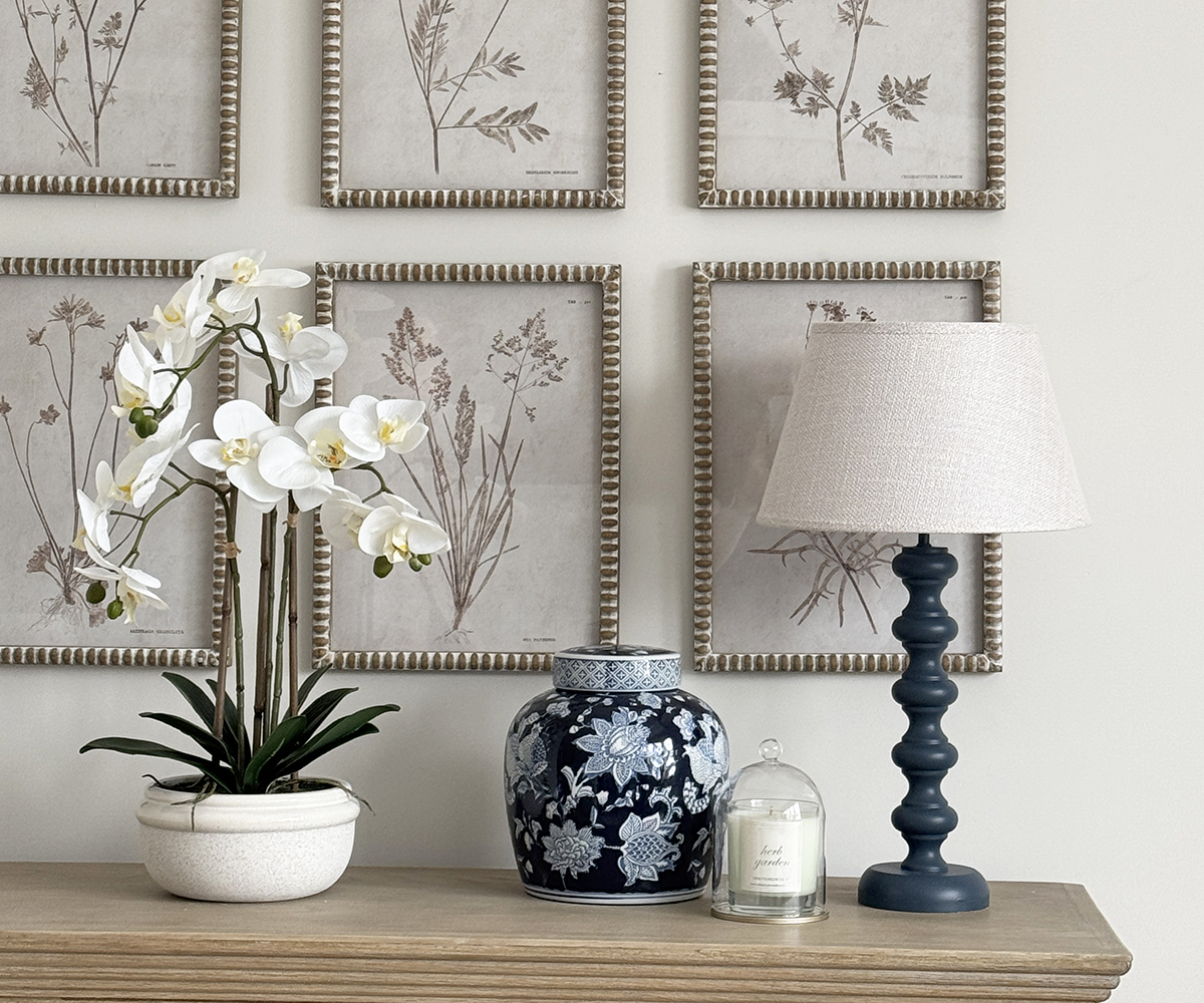 Tabitha Table Lamp in Stiffkey Blue with Linen Shade